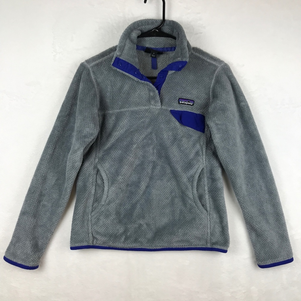 Patagonia Re-tool Snap-T Fleece Pullover Sweater Womens Size Small Gray Polartec